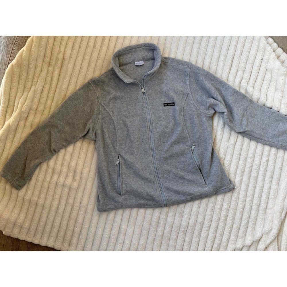 Columbia Sportswear Gray Benton Springs Full Zip Fleece Jacket Plus Size 2X